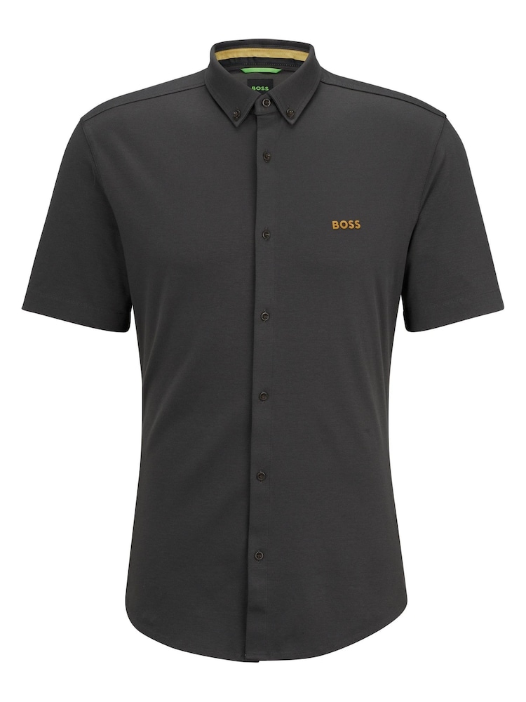 BOSS Grey Biadia Short Sleeve Logo Shirt - Image 6 of 6