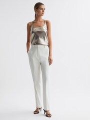 Reiss Gold Lilly Metallic Scoop Neck Racerback Vest - Image 3 of 7