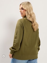 Verde - Yours Curve Zip Through Funnel Neck Sweatshirt - Imagen 3 de 6