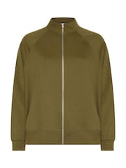 Verde - Yours Curve Zip Through Funnel Neck Sweatshirt - Imagen 5 de 6