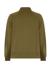 Verde - Yours Curve Zip Through Funnel Neck Sweatshirt - Imagen 6 de 6