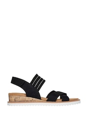 Skechers Black Womens Bobs Desert Kiss Shore Enough Sandals - Image 1 of 5