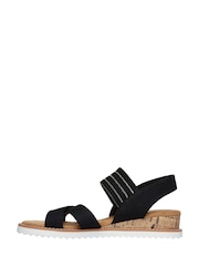 Skechers Black Womens Bobs Desert Kiss Shore Enough Sandals - Image 2 of 5