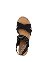 Skechers Black Womens Bobs Desert Kiss Shore Enough Sandals - Image 4 of 5