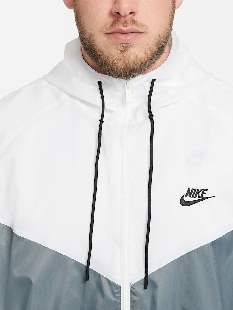 Nike White gray Sportswear Windrunner Hooded Jacket - Image 10 of 14