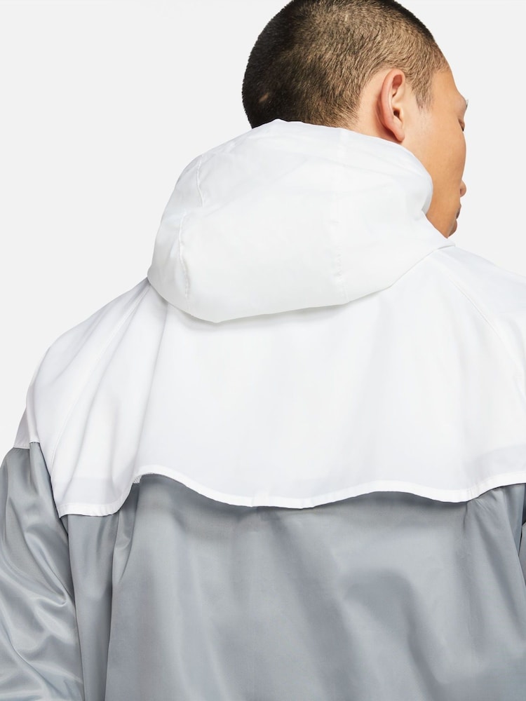 Nike White gray Sportswear Windrunner Hooded Jacket - Image 6 of 14