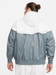 Nike White gray Sportswear Windrunner Hooded Jacket - Image 9 of 14