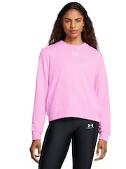 Under Armour Pink Rival Terry Crew Sweatshirt - Image 1 of 3