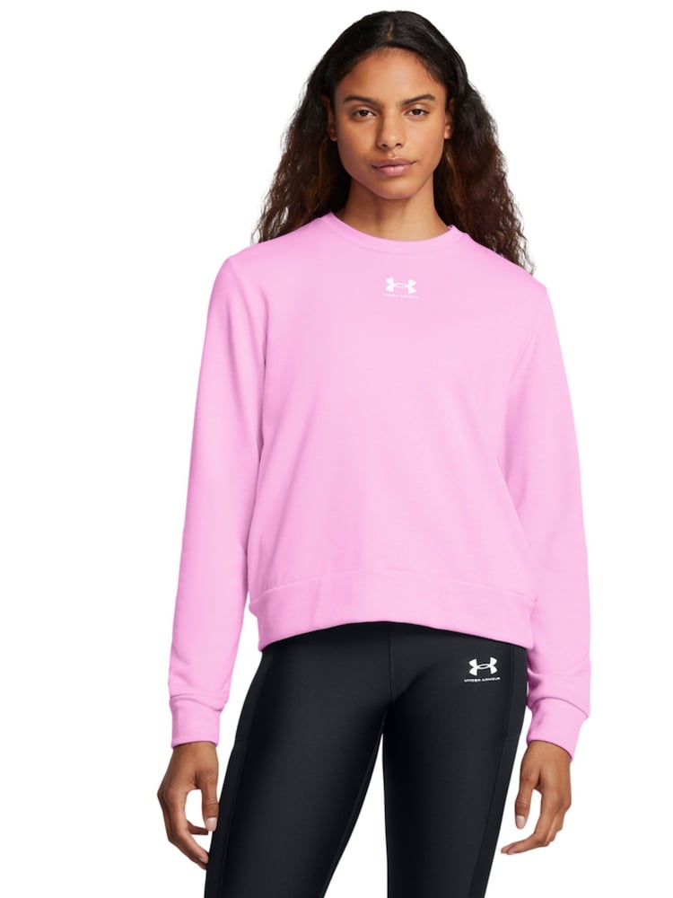 Under Armour Pink Rival Terry Crew Sweatshirt - Image 1 of 3