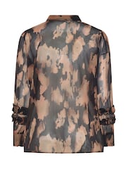 Yours Curve Black Ruffle Shirred Cuff Shirt - Image 6 of 6
