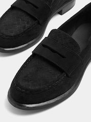 Yours Curve Black Woven Embossed Loafers in Wide Fit - Image 5 of 5