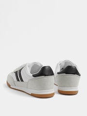 Yours Curve White Wide Fit Padded Skate Side Stripe Lace Up Trainers - Image 5 of 5