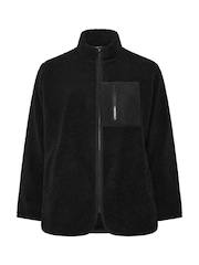 Yours Curve Black Borg Cord Pocket Fleece - Image 6 of 7