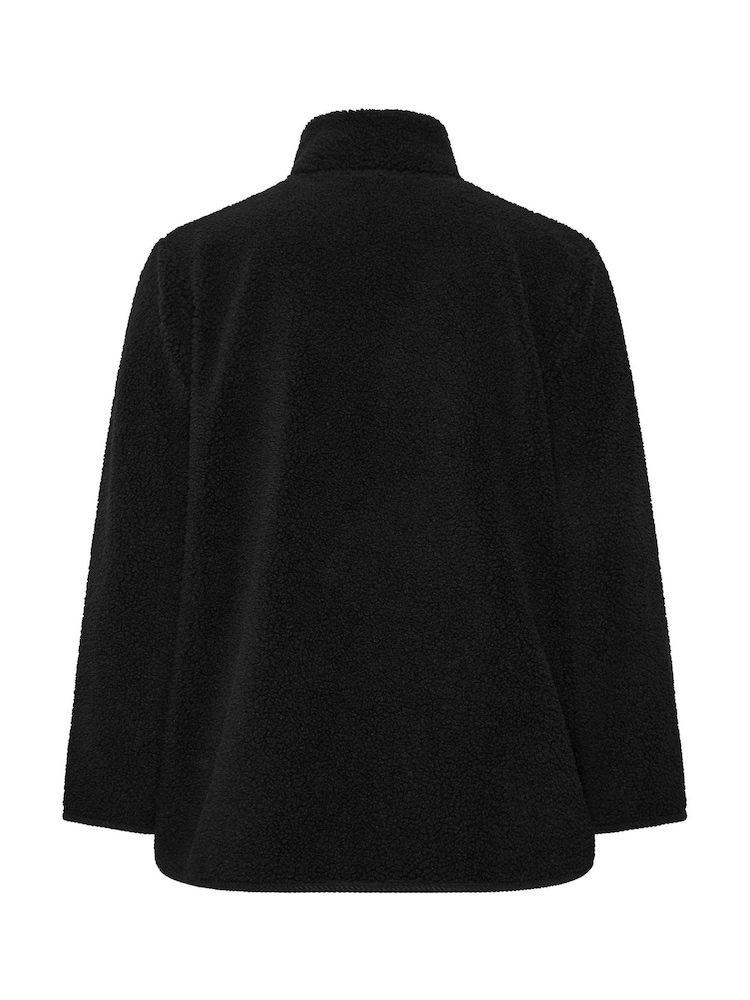 Yours Curve Black Borg Cord Pocket Fleece - Image 7 of 7
