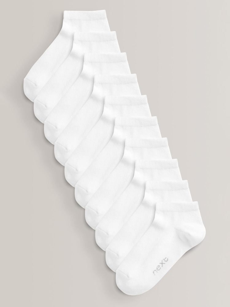 White 10 Pack Trainer Socks - Image 1 of 2