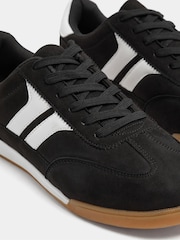 Yours Curve Black Padded Skate Side Stripe Lace Up Trainers in Wide Fit - Image 5 of 5