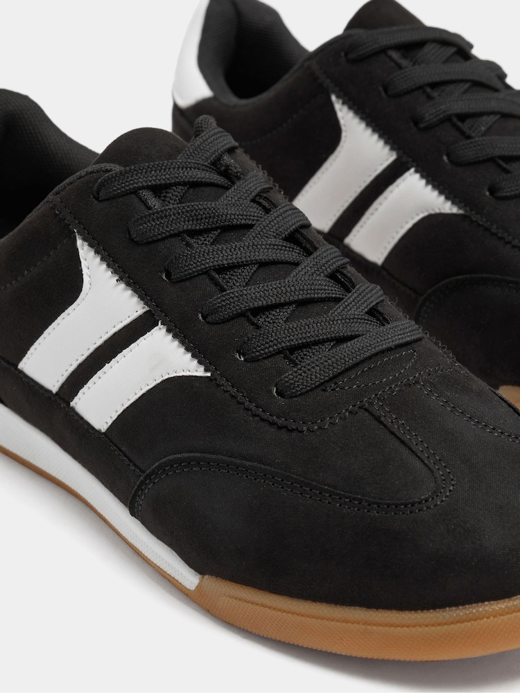 Yours Curve Black Padded Skate Side Stripe Lace Up Trainers in Wide Fit - Image 5 of 5 Yours Curve Black Padded Skate Side Stripe Lace Up Trainers in Wide Fit - Image 5 of 5