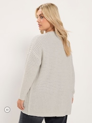 Yours Curve Natural Waffle Knit Cardigan - Image 3 of 6