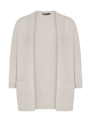 Yours Curve Natural Waffle Knit Cardigan - Image 5 of 6