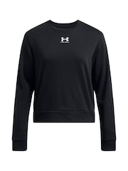 Negru - Rivalul Under Armour Terry Guler rotund Hanorac - Imaginea 3 din 4