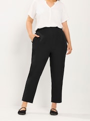 Yours Curve Black Darted Waist Trousers - Image 1 of 6