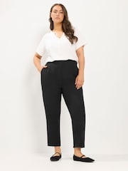 Yours Curve Black Darted Waist Trousers - Image 2 of 6