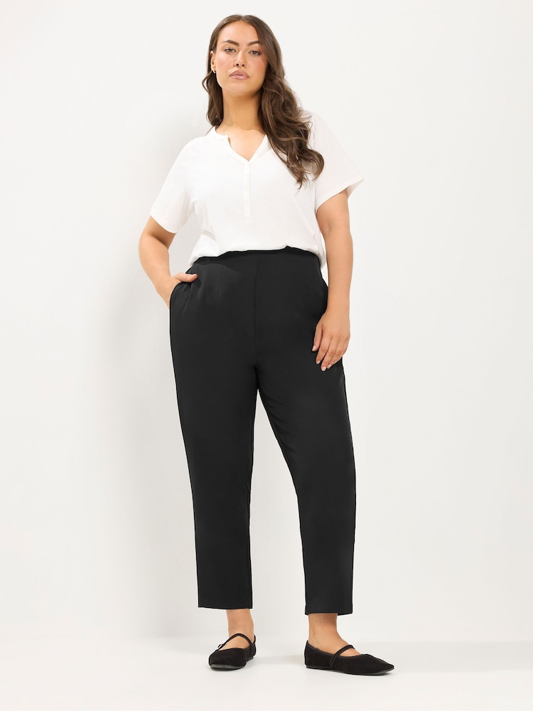 Yours Curve Black Darted Waist Trousers - Image 2 of 6 Yours Curve Black Darted Waist Trousers - Image 2 of 6