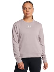 Under Armour Grey Rival Terry Crew Sweatshirt - Image 1 of 3