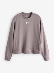 Under Armour Grey Rival Terry Crew Sweatshirt - Image 3 of 3