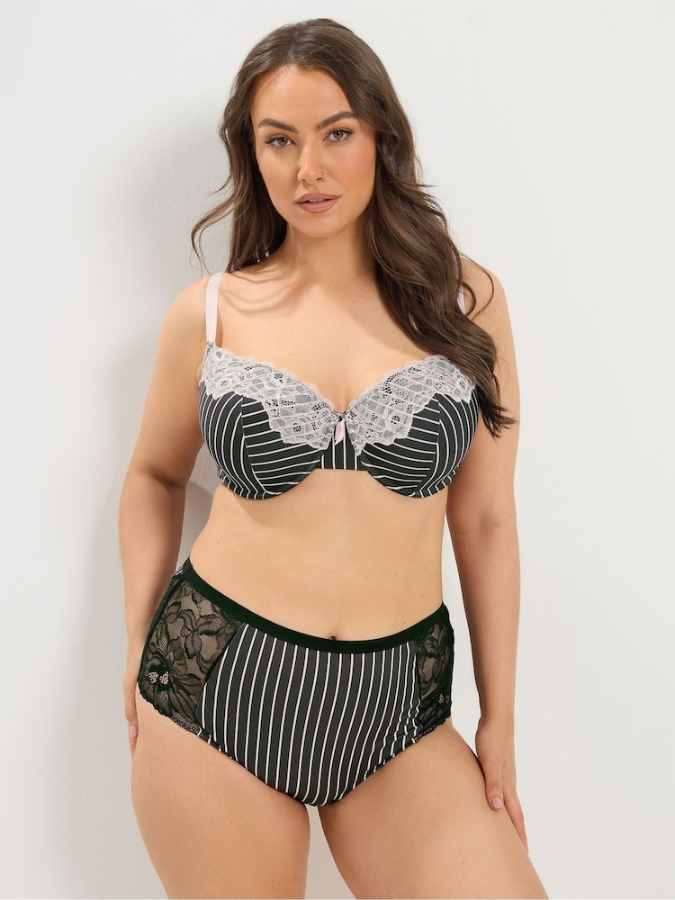Yours Curve Black Stripe Underwired Padded Bras 2 Pack - Image 2 of 5