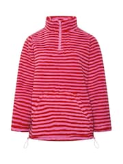 Yours Curve Pink Sherpa Borg Quarter Zip Fleece - Image 5 of 6