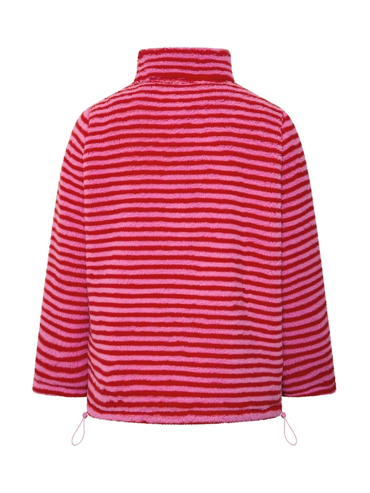 Yours Curve Pink Sherpa Borg Quarter Zip Fleece - Image 6 of 6