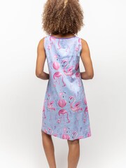 Cyberjammies Blue Cyberjammies Flamingo Print Short Nightdress - Image 2 of 4