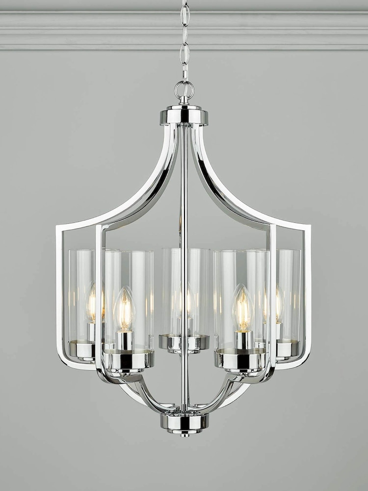Laura Ashley Chrome Joseph Chandelier 5 Light Light - Image 1 of 5