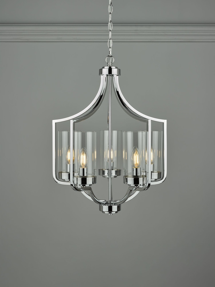 Laura Ashley Chrome Joseph Chandelier 5 Light Light - Image 2 of 5