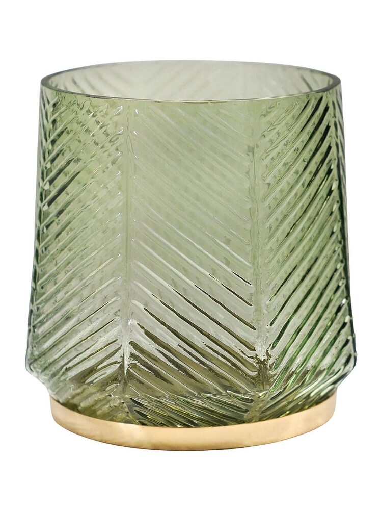 Ivyline Green Elm Embossed Candle Holder - Image 1 of 1