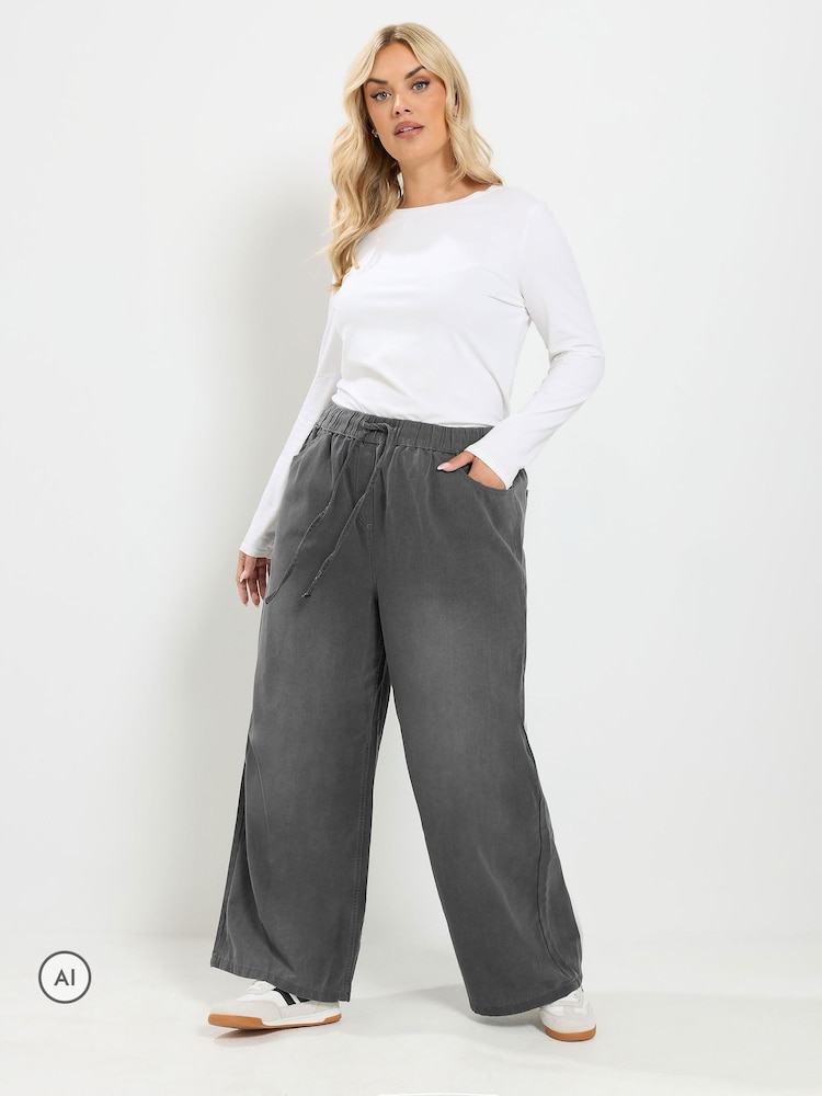 Yours Curve Grey Pull On Jeans - Image 2 of 6 Yours Curve Grey Pull On Jeans - Image 2 of 6
