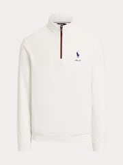 Ralph Lauren White RLX Movement Mesh Quarter Zip Sweat Top - Image 5 of 5