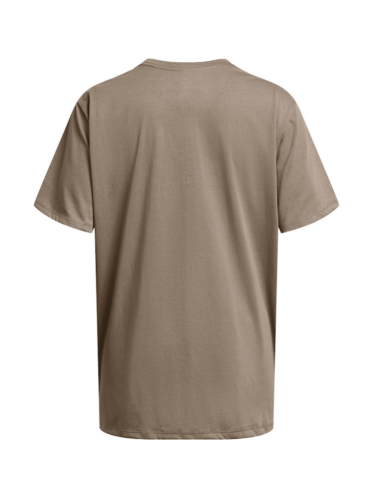 Under Armour Taupe Brown Campus Oversize T-Shirt - Image 4 of 4