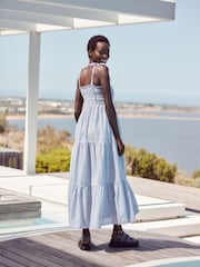 Blue Stripe Maxi Summer Dress - Image 3 of 6