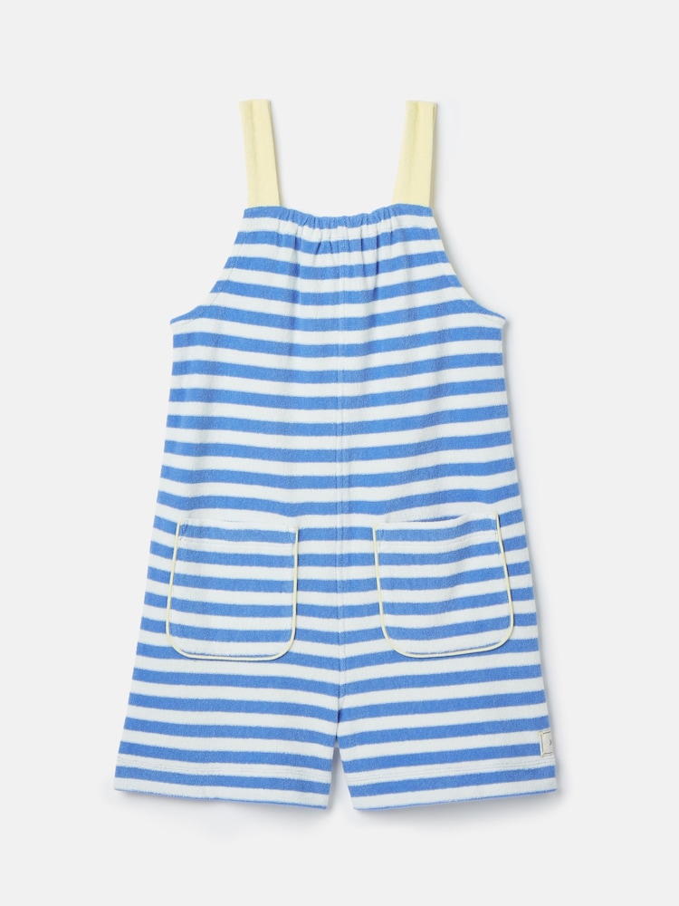 Joules Girls' By The Sea Blue Striped Towelling Playsuit - Image 1 of 5 Joules Girls' By The Sea Blue Striped Towelling Playsuit - Image 1 of 5