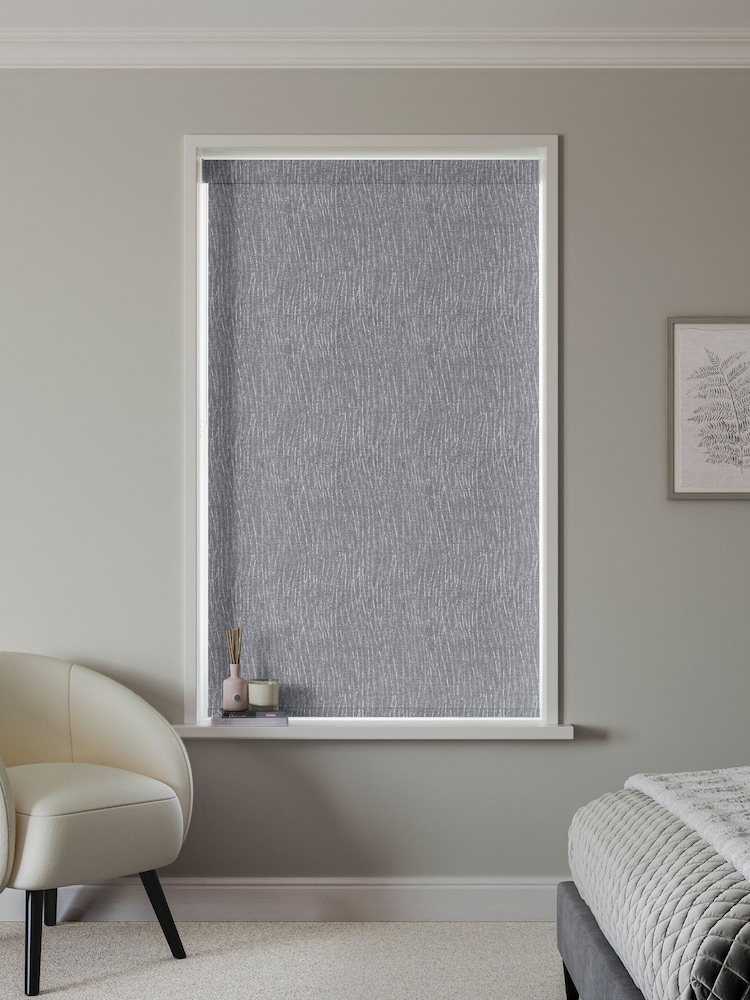 Slate Grey Waves Made to Measure Roller Blind - Image 2 of 6