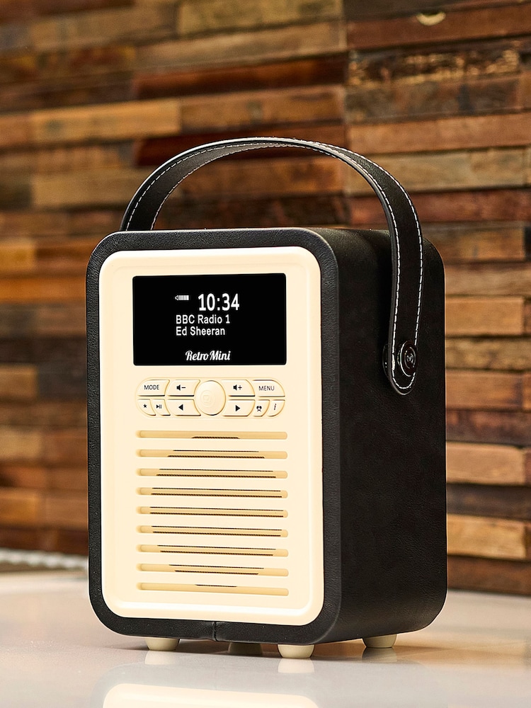 View Quest Black Mini Retro DAB Radio - Image 1 of 1