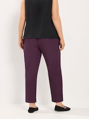 Yours Curve Purple Darted Waist Trousers - Image 3 of 6
