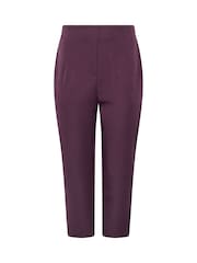 Yours Curve Purple Darted Waist Trousers - Image 5 of 6