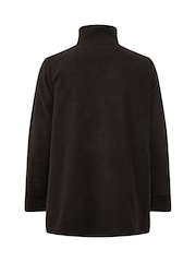 Yours Curve Brown Slogan Half Zip Fleece - Image 5 of 6