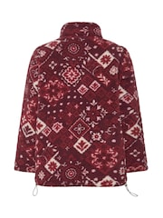 Yours Curve Red Sherpa Borg Quarter Zip Fleece - Image 6 of 6
