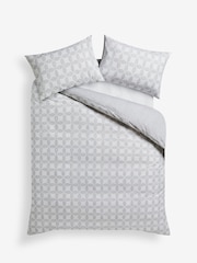 2 Pack Grey Tile Reversible Duvet Cover and Pillowcase Set - Image 7 of 9