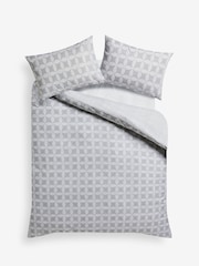 2 Pack Grey Tile Reversible Duvet Cover and Pillowcase Set - Image 8 of 9