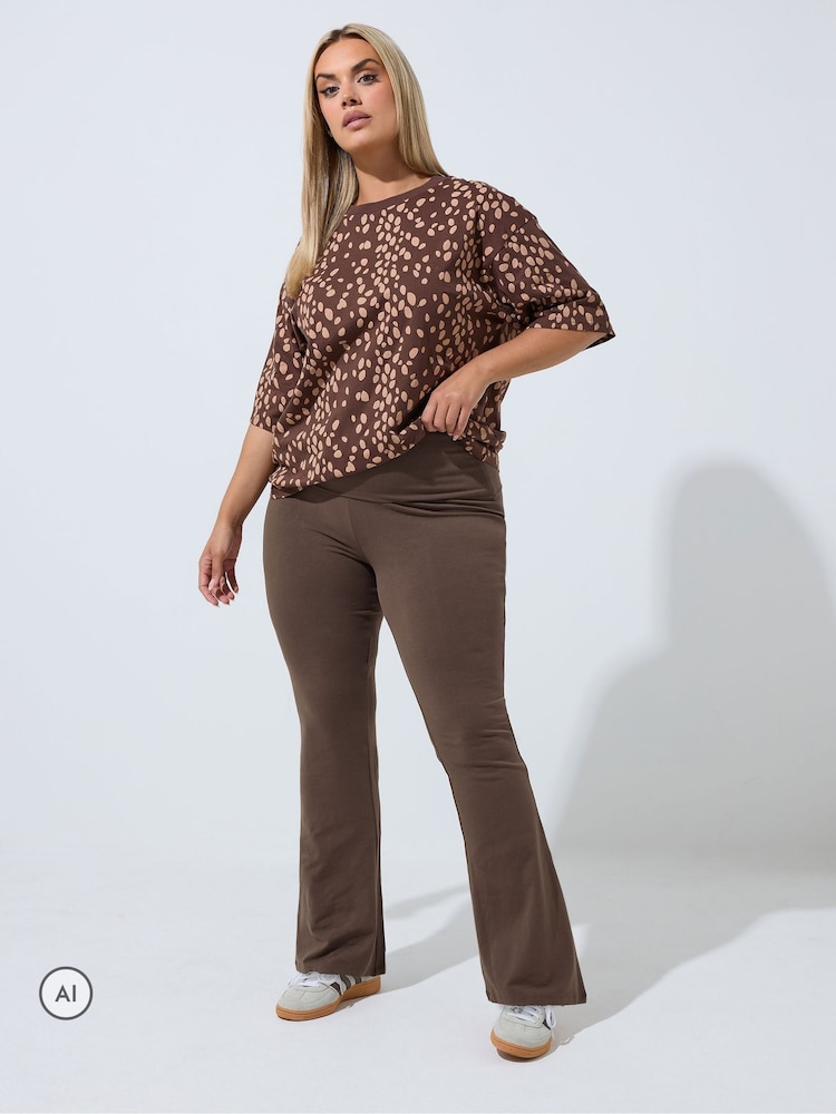 Yours Curve Limited Fold Over Kick Flare Bukser - Billede 2 af 7